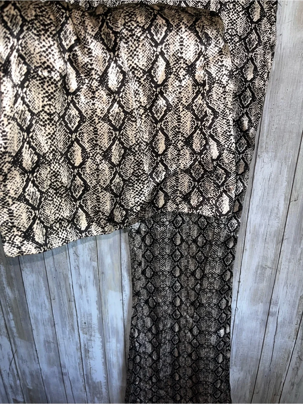 Zara Snakeskin Print Wide Leg Pants High Rise Size S NWT
